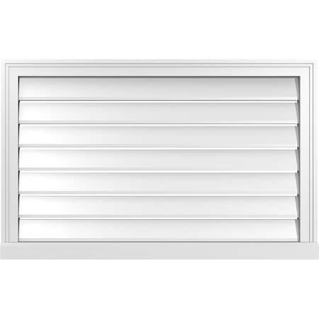 Vertical Surface Mount PVC Gable Vent: Functional, W/ 2W X 2P Brickmould Sill Frame, 38W X 24H